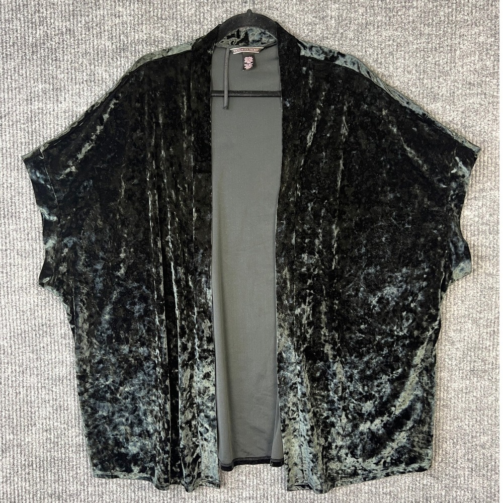 Victoria's Secret Crushed Velvet Kimono XS/S Whimsigoth Forest Fairy Dark Green